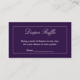 Tarjeta De Recepción Raffle púrpura clásico Minimalista