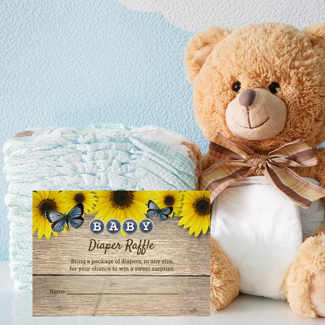 Tarjeta De Recepción Raffle Raffle Baby Shower de girasol ruso (Subido por el creador)