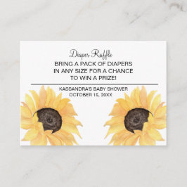 Tarjeta De Recepción Raffle Raffle Baby Shower de girasol ruso