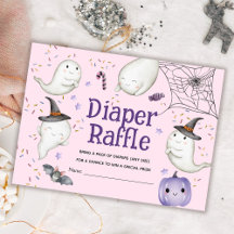 Raffle rosado Chica de Baby Shower de Halloween