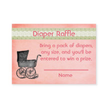 Raffle vintage rosa y verde floral