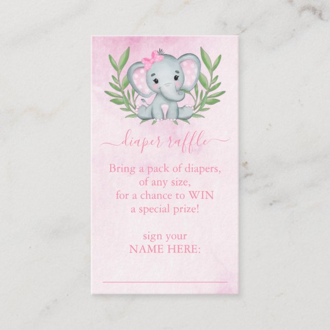 Tarjeta De Recepción Raffles florales elefantes tropicales de verano (Anverso)