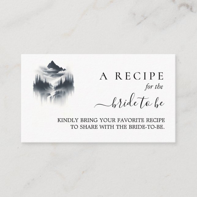 Tarjeta De Recepción Rain Cloud Smoky Mountain Bridal Shower (Anverso)