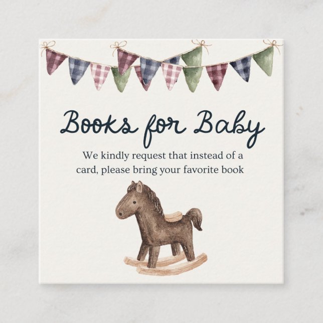 Tarjeta De Recepción Ralph Lauren Inspired Baby Shower Book for Baby (Anverso)
