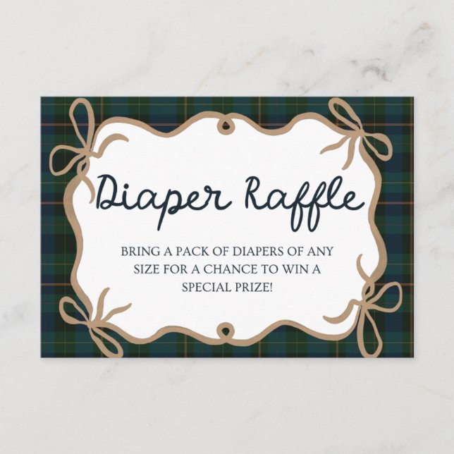 Tarjeta De Recepción Ralph Lauren Inspired Baby Shower Diaper Raffle (Anverso)