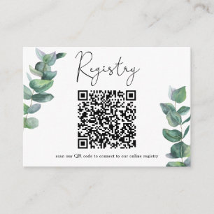 Tarjeta De Recepción Rama de eucalipto - Código QR para registro