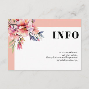 Tarjeta De Recepción Rama de rododendro flores rosadas melocotón boda