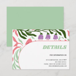 Tarjeta De Recepción Ramas coloridas, boda de flores de folclore retro