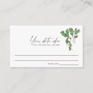 Tarjeta De Recepción Ramas de bellotas - Ideas para una noche de cita \