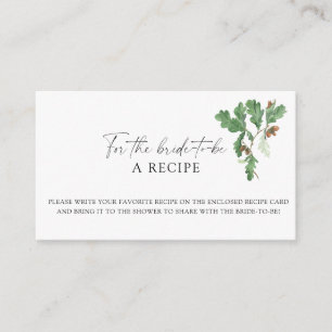 Tarjeta De Recepción Ramas de bellotas - Receta para la novia