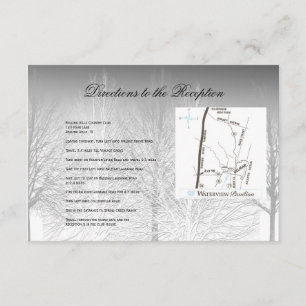 Tarjeta De Recepción Ramas de invierno Direcciones de Boda blanco negro