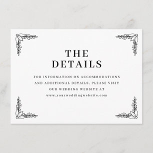 Tarjeta De Recepción Ramas Negras Elegantes