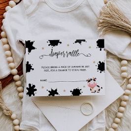 Tarjeta De Recepción Ramificación de pañales de acuarela de vaca sagrad