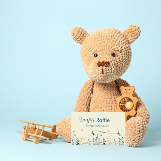 Tarjeta De Recepción Ramificación de pañales de flores silvestres azule (Subido por el creador)