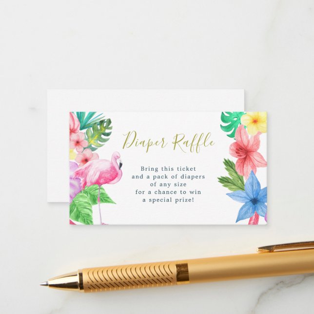 Tarjeta De Recepción Ramificación de pañales luau tropical ducha de beb (Anverso/Reverso In Situ)