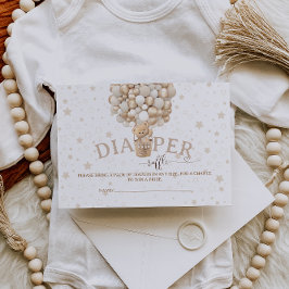 Tarjeta De Recepción Ramifla de pañales Bearly wait baby ducha