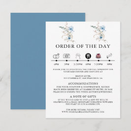 Tarjeta De Recepción ramo de flores acuarela azul polvoriento rústico