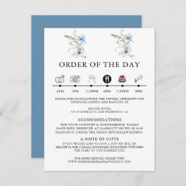 Tarjeta De Recepción ramo de flores de acuarela azul polvoriento rústic