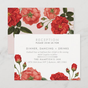 TARJETA DE RECEPCIÓN ramo floral de rosas rojas vi