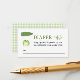 Tarjeta De Recepción Rana Cute Baby Shower Diaper Raffle Tickets