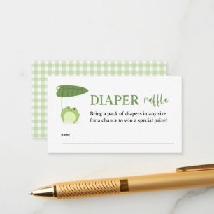Tarjeta De Recepción Rana Cute Baby Shower Diaper Raffle Tickets