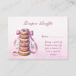 Tarjeta De Recepción Rasplante de donuts de cinta rosa gabinete Baby Sh