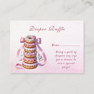 Tarjeta De Recepción Rasplante de donuts de cinta rosa gabinete Baby Sh