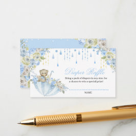 Tarjeta De Recepción Rasplante de paraguas bebé Teddy Bear Diaper Raffl