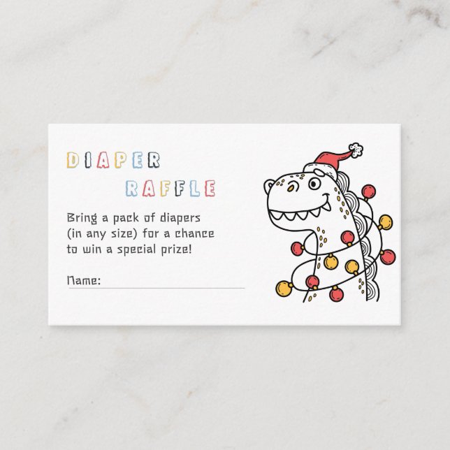 Tarjeta De Recepción ¡RAWR! Navidades de Invierno de Dinosaurio codific (Anverso)