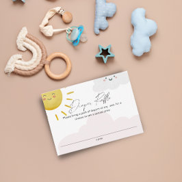 Tarjeta De Recepción Ray de nubes de sol Chica Diaper Raffle Small