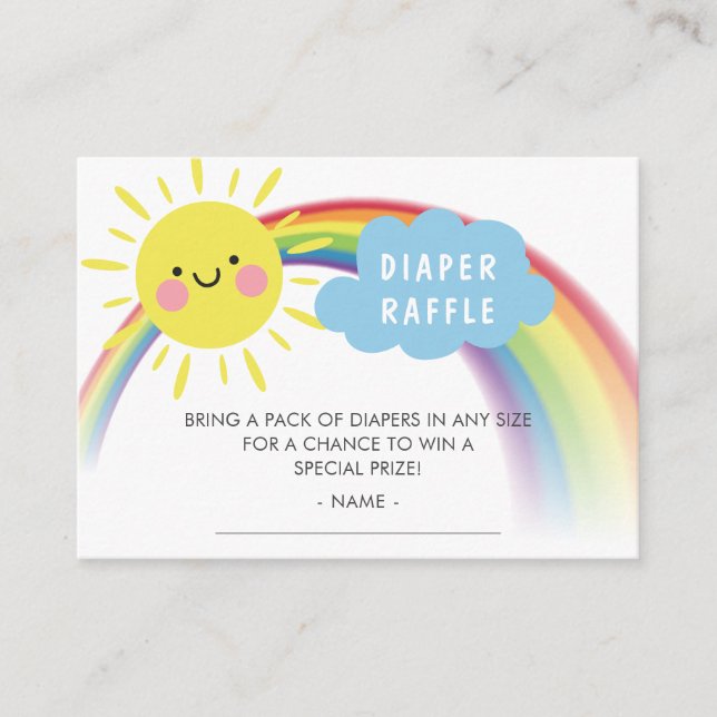 Tarjeta De Recepción Ray of Sunshine Baby Shower Diaper Raffle Ticket (Anverso)