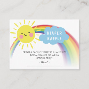 Tarjeta De Recepción Ray of Sunshine Baby Shower Diaper Raffle Ticket