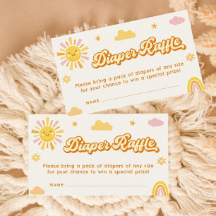 Tarjeta De Recepción Ray of Sunshine Baby Shower Diaper Raffle Ticket