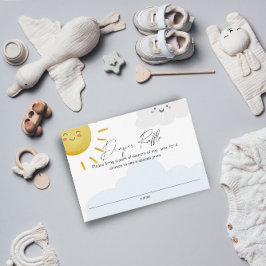 Tarjeta De Recepción Ray of Sunshine Clouds Boy Diaper Raffle Small