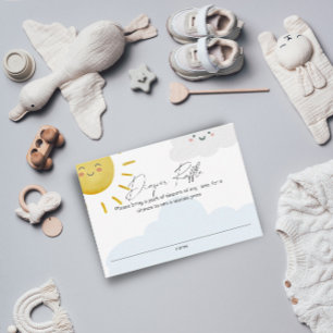 Tarjeta De Recepción Ray of Sunshine Clouds Boy Diaper Raffle Small