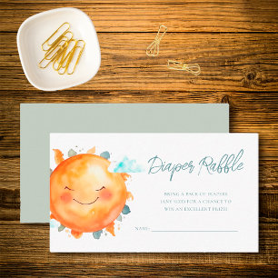 Tarjeta De Recepción Ray Of Sunshine Rainbow Baby Shower Diaper Raffle