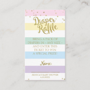 Tarjeta De Recepción Rayas arco iris Baby Shower Diaper Raffle Insert