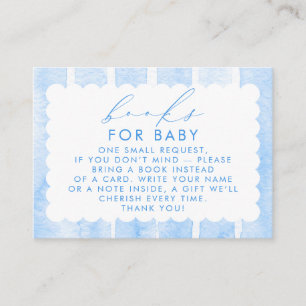 Tarjeta De Recepción Rayas Azules Libros Lindos Para Solicitud De Bebe