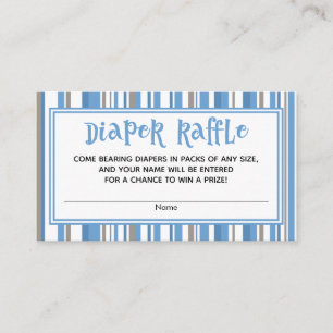 Tarjeta De Recepción Rayas azules niño niño ducha Diaper Raffle Entrada