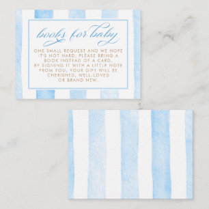 Tarjeta De Recepción Rayas Azules Suaves Libros Para Solicitud De Bebe