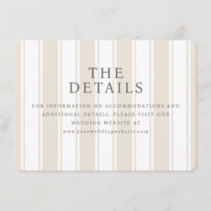 Tarjeta De Recepción Rayas Beige Elegantes