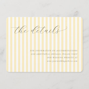 Tarjeta De Recepción Rayas Elegantes Amarillas