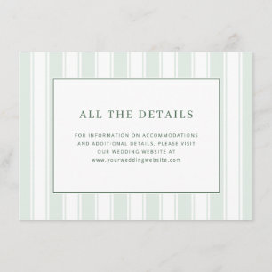 Tarjeta De Recepción Rayas Elegantes Verde Menta