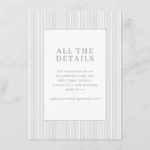 Tarjeta De Recepción Rayas minimalistas grises elegantes