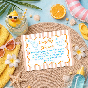 Tarjeta De Recepción Rayas Retro Ducha de Bebé Verano Sin Envolver 