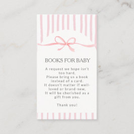 Tarjeta De Recepción Rayas rosadas clásicas Libros de cinta rosa para b