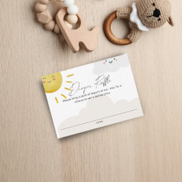 Tarjeta De Recepción Rayo de nubes de sol Diaper Neutral Raffle Pequeño