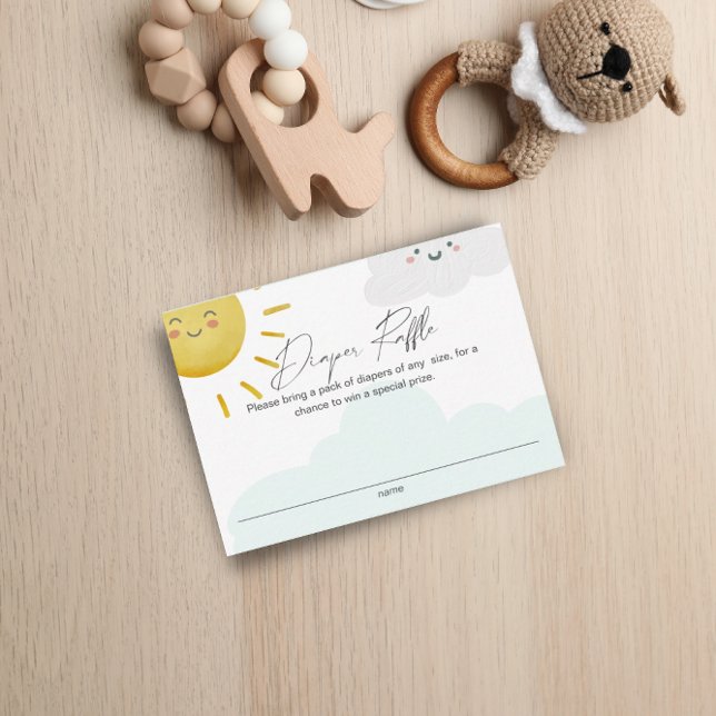 Tarjeta De Recepción Rayo de nubes de sol Diaper Neutral Raffle Pequeño (Subido por el creador)
