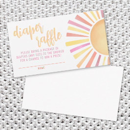 Tarjeta De Recepción Rayo Pequeño De Sunshine Baby Shower Diaper Raffle