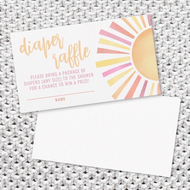 Tarjeta De Recepción Rayo Pequeño De Sunshine Baby Shower Diaper Raffle (Little Ray Of Sunshine Baby Shower Diaper Raffle Enclosure Card)